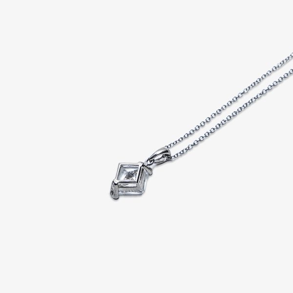 Floating Square Crystal Pendant Necklace